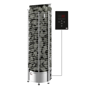 SAWO Электрическая печь Tower напольная пристенная, без пульта, встр. блок мощности, 9,0 кВт, нерж. сталь, артикул TH5-90Ni2-WL-P 0